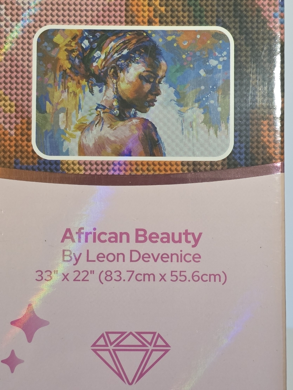 Diamond Art Club AFRICAN BEAUTY Leon Devenice Kit - Sealed New - 33"x22" Rare